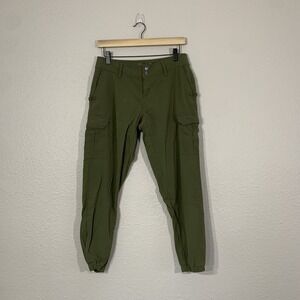 prAna‎ Women's Cargo Hiking Pants Size 6 Green Low Rise 2 Button Nylon Stretch